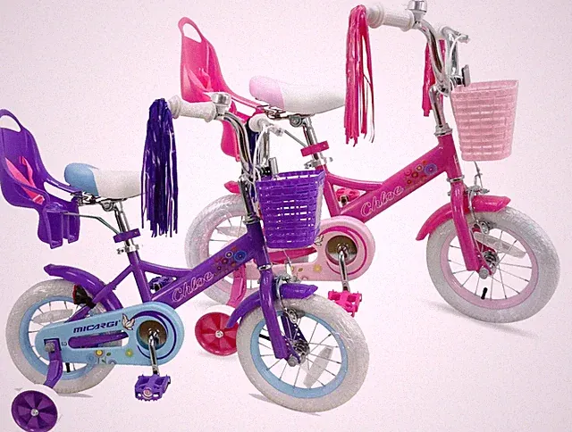 12" Girl Kids Princess Bike w/ Training Wheels & Brake Doll Carrier Bell Bicycle
