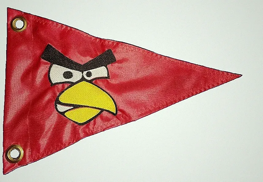 12"x 18" Triangle Angry Bird Beak Face Safety Flag Bicycle Recumbent Trike