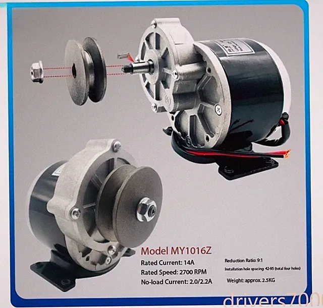 12V 250W Electric Bicycle Gear Reduction Motor Brushed DC Motor Reducer