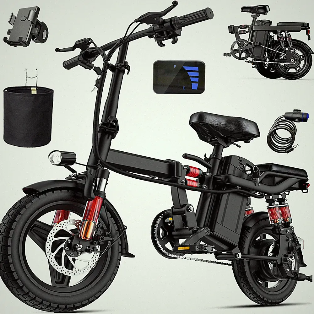 14" Folding Electric Bike for Adults Teens, 750W 48V 12AH , Commuter City Ebike