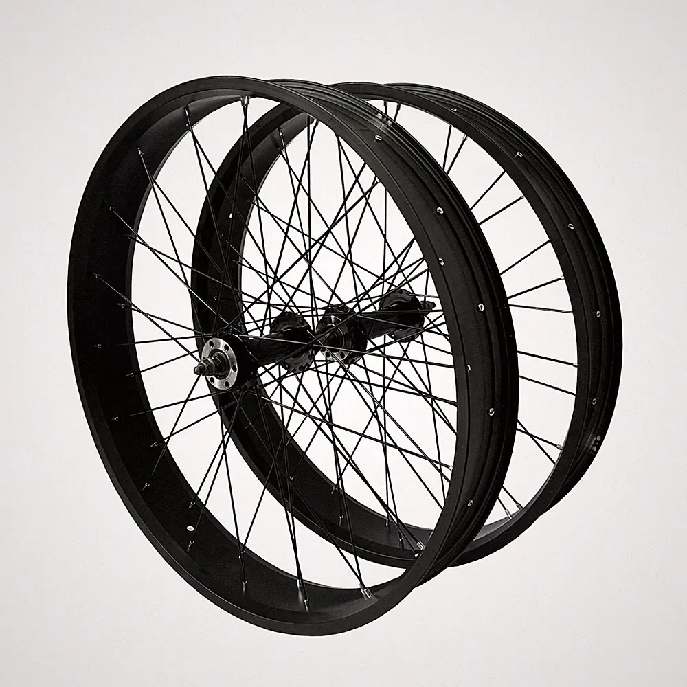 CDH 26"x 4 Fat Tire Bike Rim Bicycle Wheel Set Heavy Duty 12 G Spoke Wheel Black