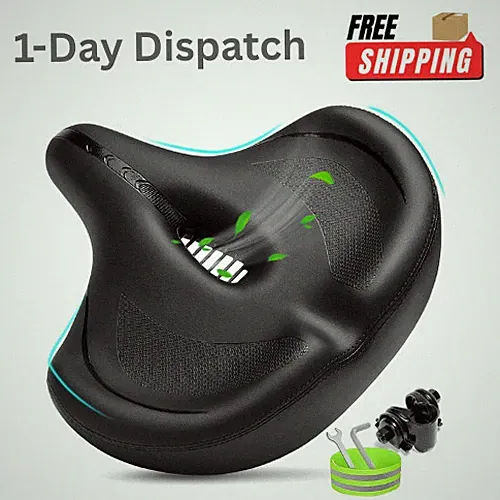 .CDYWD Oversized Comfort Bike Seat 12x13 Inch Black