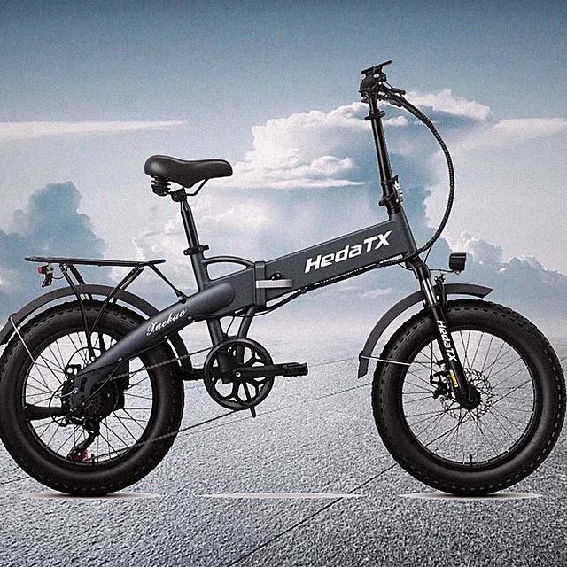 Folding Electric Bicycle for Adults 20" 4.0 Fat Tire City Ebike 12Ah 7 Speed USA