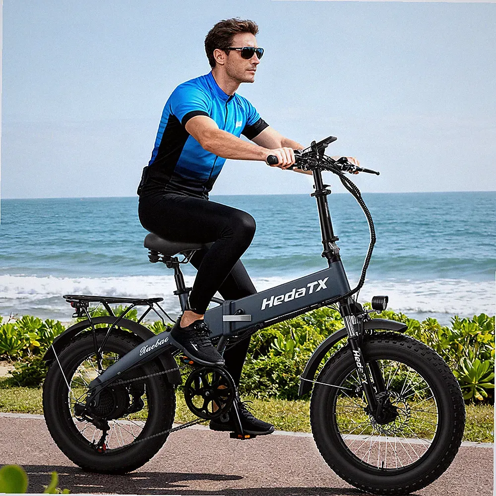 Folding Electric Bike for Adults 20"×4.0 Fat Tire Electric Bicycle 12Ah 7 Speed