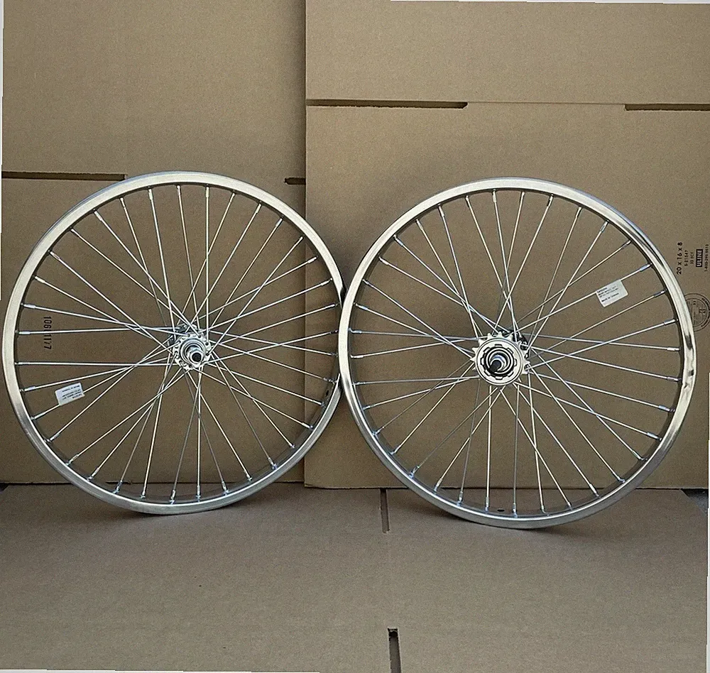 HEAVY DUTY BICYCLE 20" CHROME STEEL WHEELS SET 12G CRUISER BMX w/ Freewheel