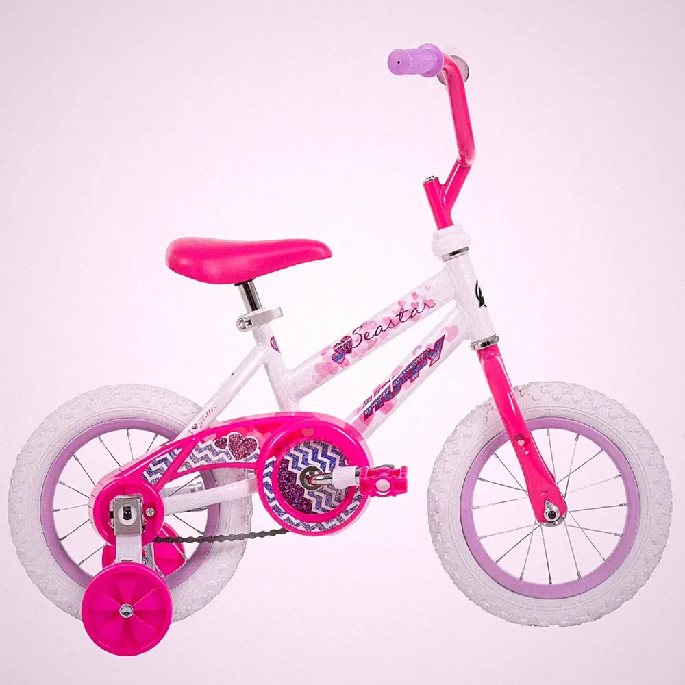Huffy 12 Inch Sea Star Kids Bike Pink Youth Girls First Bicycle Training Wheels
