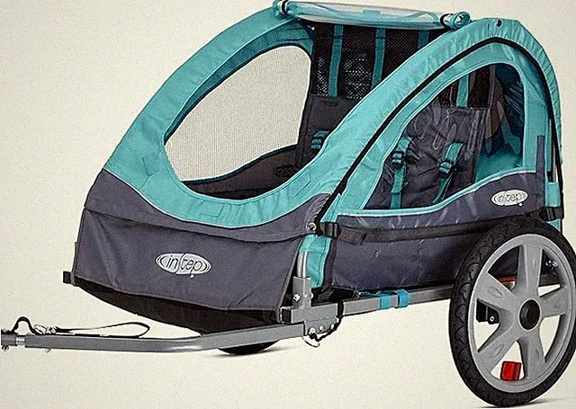 Instep Take 2 Bike Trailer for Kids Double Seat with Bug Screen Weather Shield